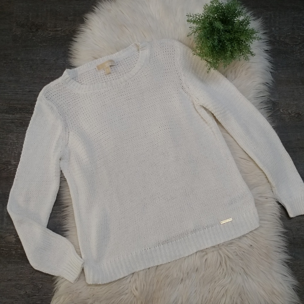 Michael Kors White Cotton Knit Sweater - Picture 2 of 6